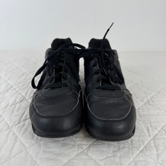 VTG! Converse All Star Black Leather Sneakers 11.5 Athletic Shoes 3B9710 Retro - Picture 2 of 12